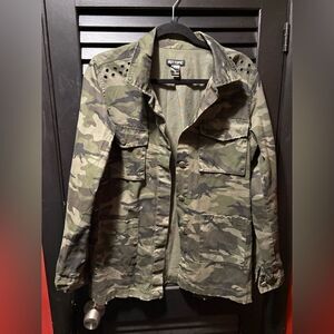 Distressed camo top